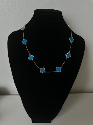 Collier multi trèfle [ bleu turquoise ]