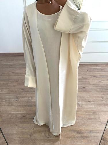 Abaya + kimono Fouz [ beige ]