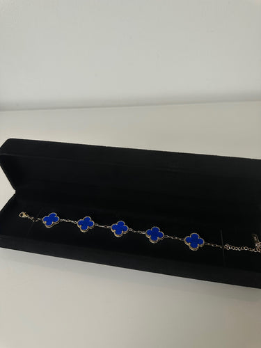 Bracelet trèfle [ bleu royal ]