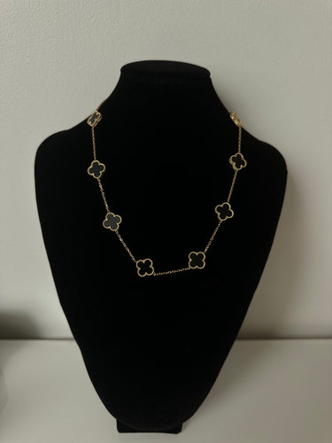 Collier multi trèfle [ noir ]